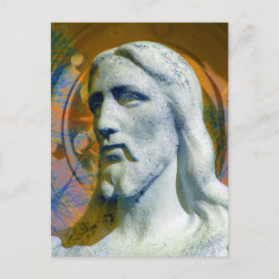 Carte Postale Christ avec auréole de tracteur 2005 Art informati