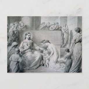 Carte Postale Christ Bénir les petits enfants