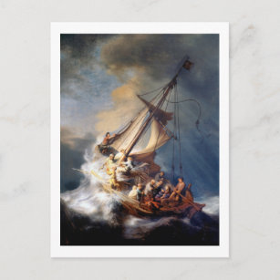 Carte Postale Christ dans la mer de tempête de Galilée