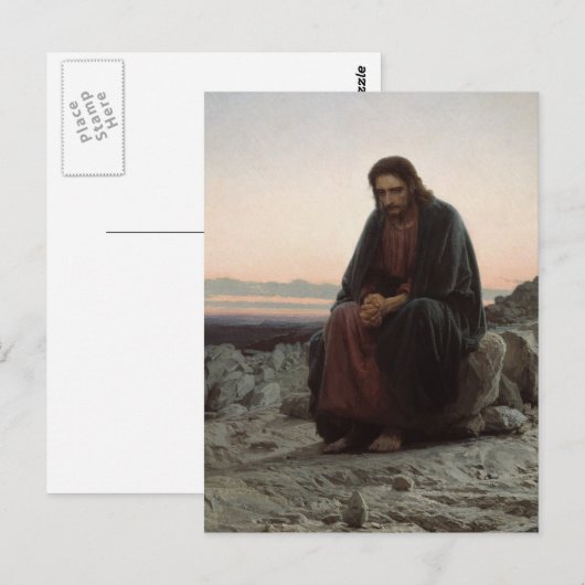 Carte Postale Christ dans le désert (Devant / Derrière)