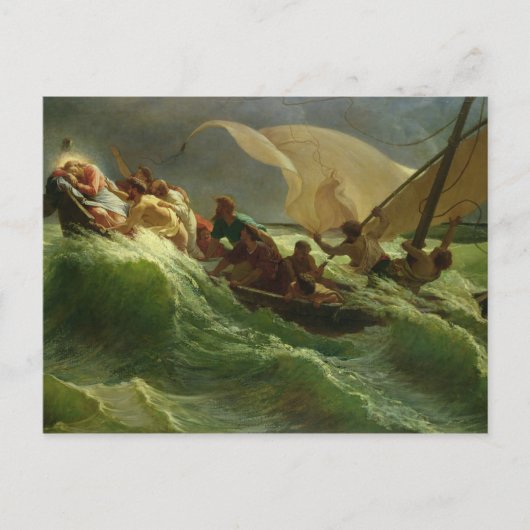 Carte Postale Christ endormi dans son bateau (Devant)