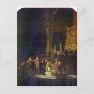 Carte Postale Christ et les adultes par Rembrandt