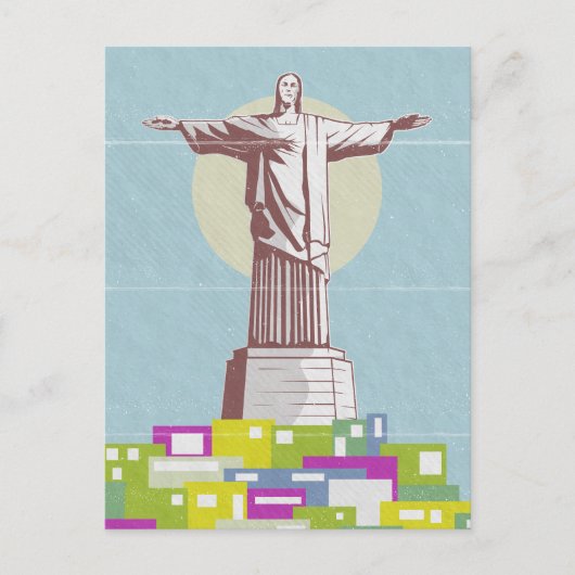Carte Postale Christ le Rédempteur affiche de voyage Favela (Devant)