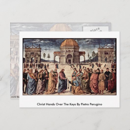 Carte Postale Christ Met Les Clés De Pietro Perugino (Devant / Derrière)