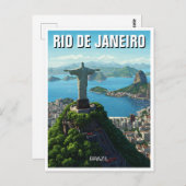 Carte Postale Christ Rédempteur de Rio de Janeiro (Devant / Derrière)