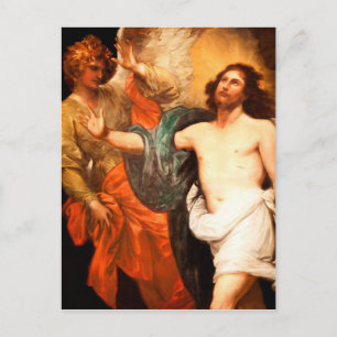 Carte Postale Christ ressuscité, regardant vers le haut