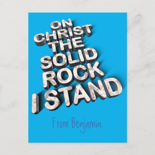 Carte Postale Christ solide rock christian bible citation typogr (Devant)