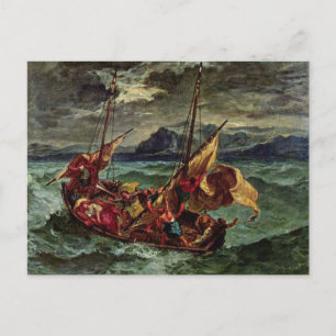 Carte Postale Christ sur la mer de Galilée par Eugene Delacroix 