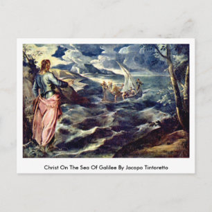 Carte Postale Christ Sur La Mer De Galilée Par Jacopo Tintoretto