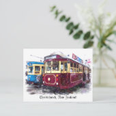 Carte postale Christchurch Tram (Debout devant)