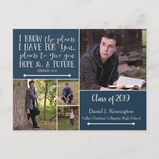 Carte Postale Christian Bible Verse Photo Collage Graduation (Devant)