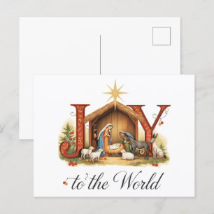 Carte Postale Christian Christmas Joy to the World : The Story B