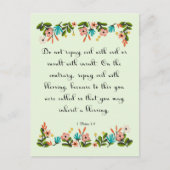 Carte Postale Christian Citation Art - 1 Pierre 3:9 (Devant)