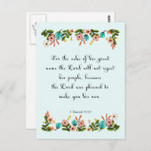 Carte Postale Christian Citation Art - 1 Samuel 12:22 (Devant / Derrière)