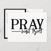 Carte Postale Christian Pray Wait Trust | Type moderne (Devant / Derrière)