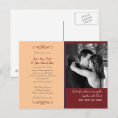 Carte Postale Christian Yellow & Red Custom Wedding Invitation (Devant / Derrière)