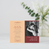 Carte Postale Christian Yellow & Red Custom Wedding Invitation (Debout devant)