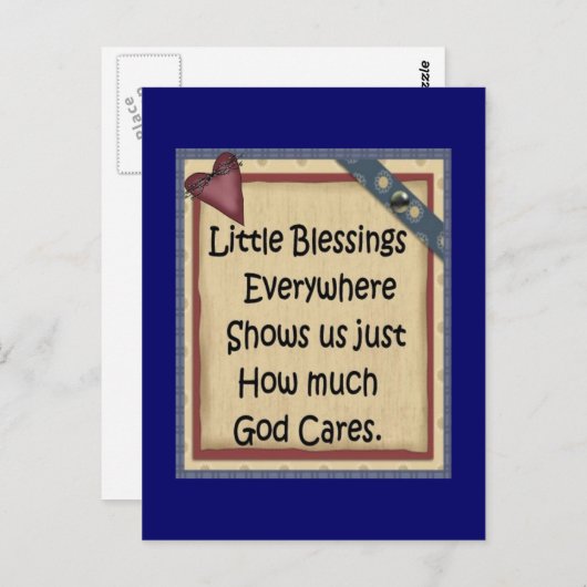 Carte postale-christianisme petites bénédictions (Devant / Derrière)