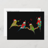 Carte postale Christmas Budgie Frenzy (Devant / Derrière)
