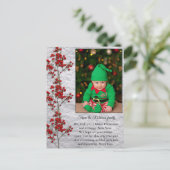 Carte Postale Christmas Card With a Smiling and Happy Baby. (Debout devant)