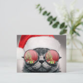 Carte Postale Christmas Cat With Sung (Debout devant)