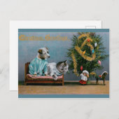 Carte Postale CHRISTMAS chat et chien (Devant / Derrière)