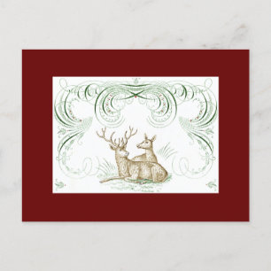 Carte postale Christmas Deer "Cher Père Noël"