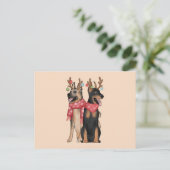 Carte Postale Christmas Doberham German Shepherd (Debout devant)