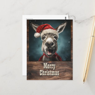 Carte Postale Christmas Donkey