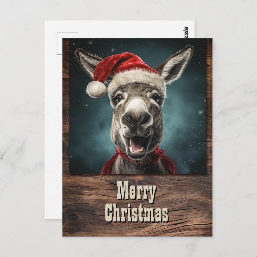 Carte Postale Christmas Donkey (Devant / Derrière)