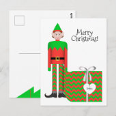 Carte Postale Christmas Elf - Forfait Cadeau Chevr (Devant / Derrière)