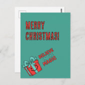Carte Postale Christmas Gift Box with Cheerful Message (Devant / Derrière)