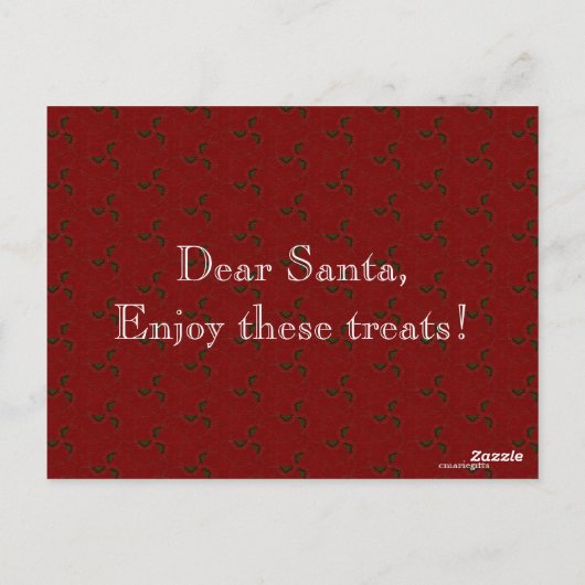 Carte Postale Christmas Holly (Dos)