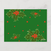 Carte Postale Christmas Holly (Dos)