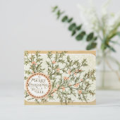 Carte Postale Christmas Holly Jolie Antique Salutation (Debout devant)