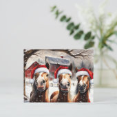 Carte Postale Christmas Horses Cute and Fun Holidays (Debout devant)