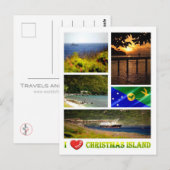 Carte Postale Christmas Island - I Love - (Devant / Derrière)