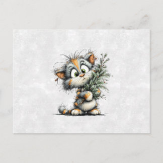 Carte Postale Christmas Kitten