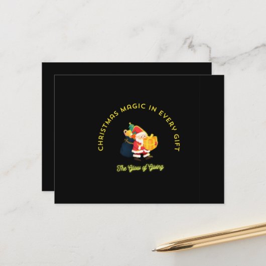 Carte Postale Christmas Magic in Every Gift (Devant/Arrière en situation)