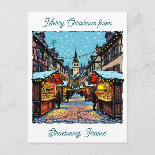 Carte Postale Christmas Market in Strasbourg, France (Devant)