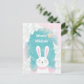 Carte postale Christmas mignonne Bunny Pink and Mi (Debout devant)