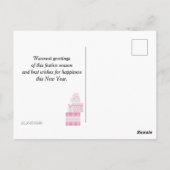 Carte postale Christmas mignonne Bunny Pink and Mi (Dos)