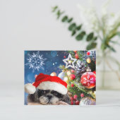Carte postale Christmas Père Noël Shih Tzu (Debout devant)