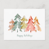 Carte Postale Christmas Pine Trees Abstract Soft Watercolor (Devant)