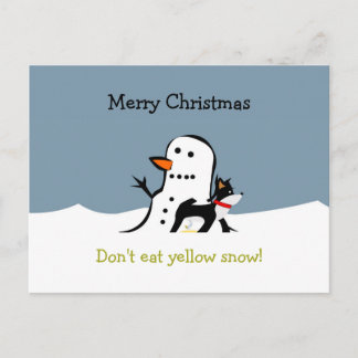 Carte Postale Christmas Postcard - Don't eat yellow snow!