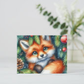 Carte postale Christmas Red Fox (Debout devant)