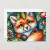 Carte postale Christmas Red Fox (Devant / Derrière)
