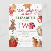 Carte Postale Christmas Santa Reindeer what a fun 2nd Birthday (Devant)