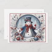 Carte Postale Christmas Snowman (Devant / Derrière)