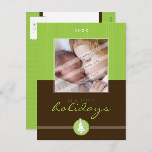 CARTE POSTALE CHRISTMAS STYLISH :: stripedstitch 6 (Devant / Derrière)